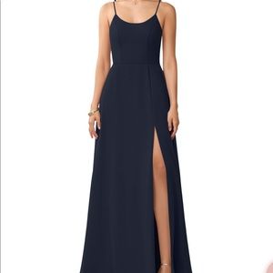 Azazie Dark Navy Moira Bridesmaid Dress